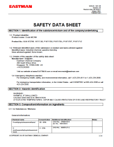 MSDS information sheet for crude MCHM from Eastman - full pdf