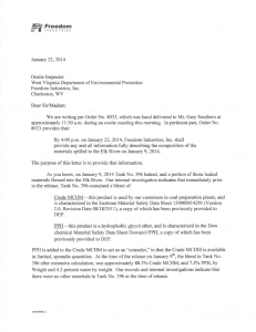Freedom Industries response to WVDEP Order full pdf