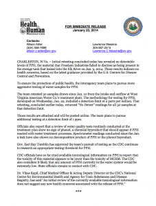 Press Release issued by WVDHHR, January 23, 2014- full pdf