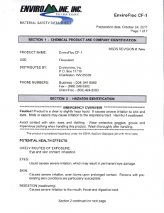 EnviroFloc CF-1 Material Safety Data Sheet 